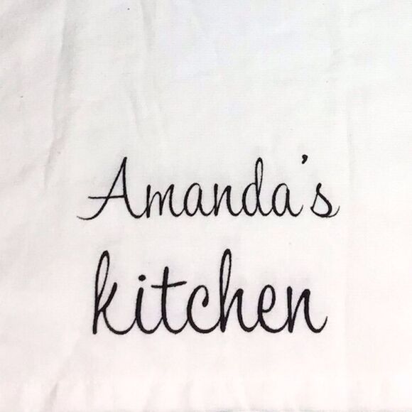 Anthropologie Cupcakes and Cashmere Personalized Kitchen Towel Amanda New White - Picture 1 of 6